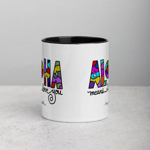 ALOHA means I love you - Mug with Color Inside
