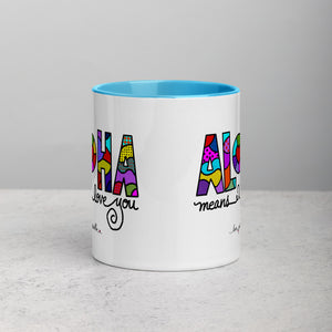 ALOHA means I love you - Mug with Color Inside