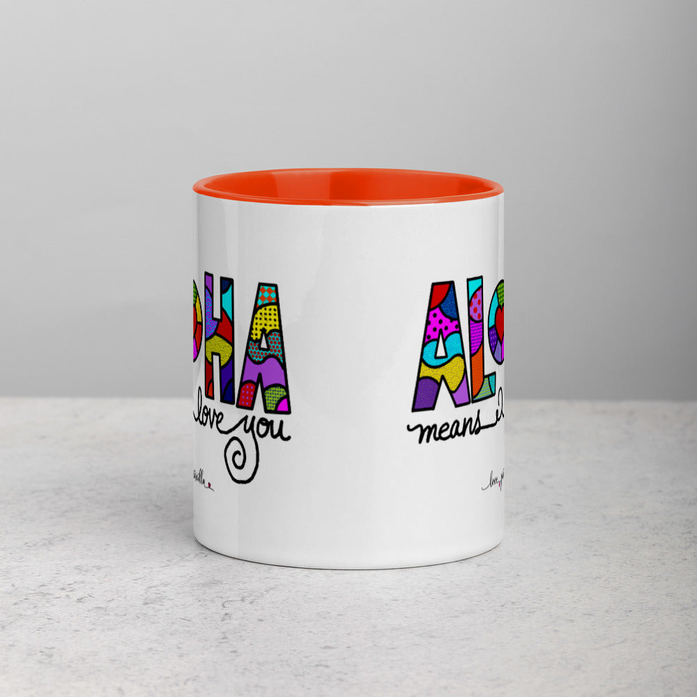 ALOHA means I love you - Mug with Color Inside