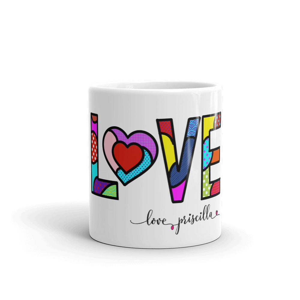 LOVE - White glossy mug