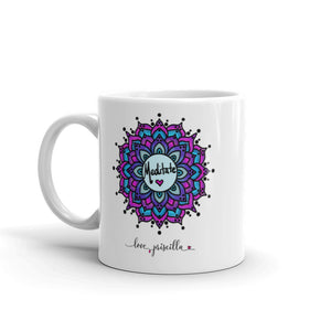 Meditate - White glossy mug